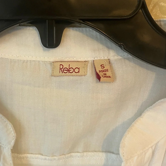 Reba embroidered cut out knit woven tunic small COTTON - Picture 3 of 10